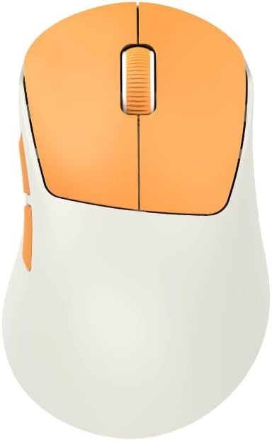 hunart H6 49g Wireless Mouse, Bluetooth & 2.4GHz Rechargeable Mouse, Lightweight Silent Ergonomic Mouse with USB-C Charging, Portable Right-Hand Office Mouse for Laptop, PC, MacBook, Office(Orange)