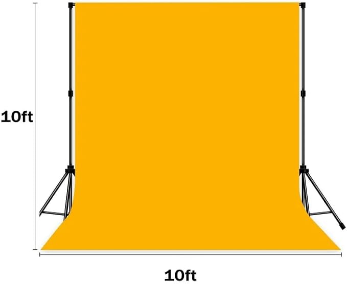 Photo Backdrop Yellow Screen Background Fabric Professional Photography Solution 10x10ft Seamless Design Eliminate Wrinkles Short Video Food Photography Summer Theme Event