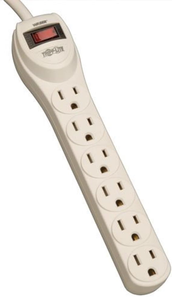 Tripp Lite 6 Outlet Home & Office Waber Power Strip, 4ft Cord with 5-15P Plug (PS6)