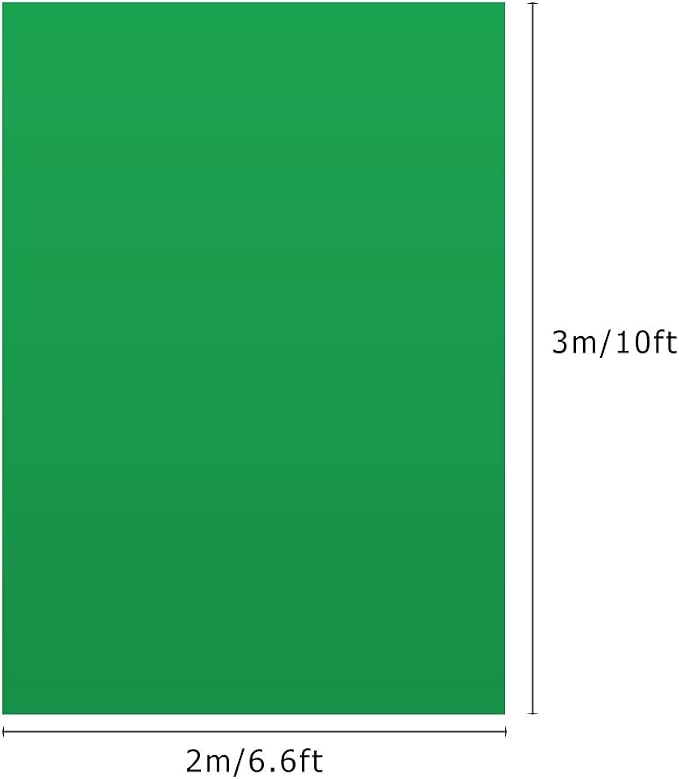 2x3m/6.6x10ft Professional Green Screen Backdrop Studio Photography Background Washable Durable Polyester-Cotton Fabric Seamless One-Piece Design for Product