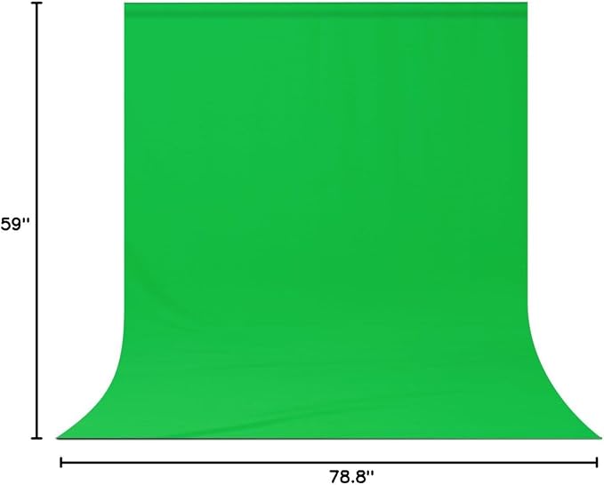 Green Screen Backdrop Background,5 X 6.5 FT Large Photography Backdrop Photo Background Screen for Streaming Zoom Photo Muslin Green Curtain Video Recording Greenscreen Picture Photoshoot