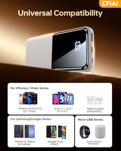 Portable Charger Power Bank - 50% Larger Capacity 15000mAh Battery Pack with Built in Cable, 22.5W Fast Charging Travel Camping Essential Powerbank for iPhone 17 16 Pro iPad Samsung S26 Google etc