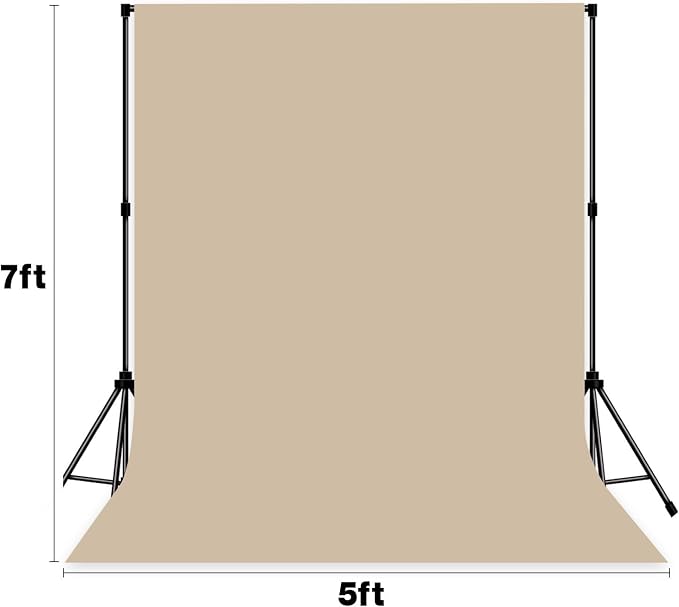 Photo Backdrop Beige Fabric Professional Photography Solution 5x7ft Seamless Design Eliminate Wrinkles Baby Shower Pregnant Women Shooting Scene Background