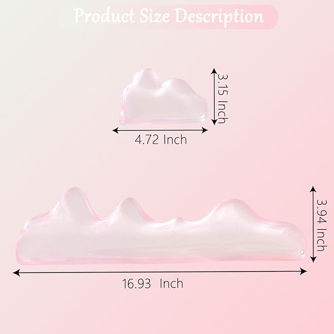 Gel Mountain Wrist Rest for Keyboard and Mouse Abstract Clear Pink Keyboard Wrist Rest Transparent Ergonomic Cute Minimalist Mouse Wrist Pad Cool Silicone Non-Slip Support for Computer Office Decor