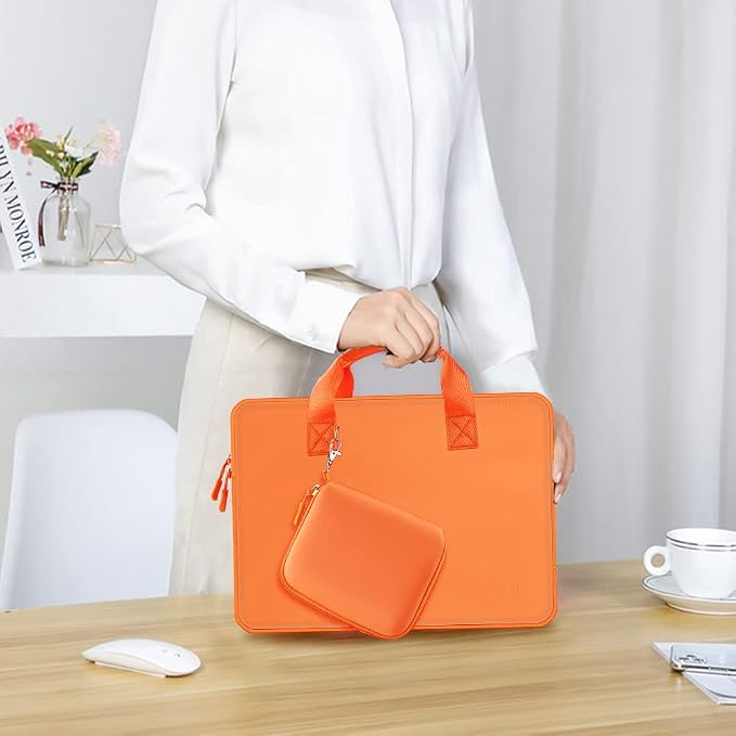 Hseok Laptop Sleeve 13.3-14 inch Case with Small Pouch, Neoprene Computer Bag Compatible with MacBook Neo/Pro 14 M5/M4/M3/M2/M1, Mac Air/Pro 13.3, XPS 14 and Most 13-14 inch Notebooks,O02G01
