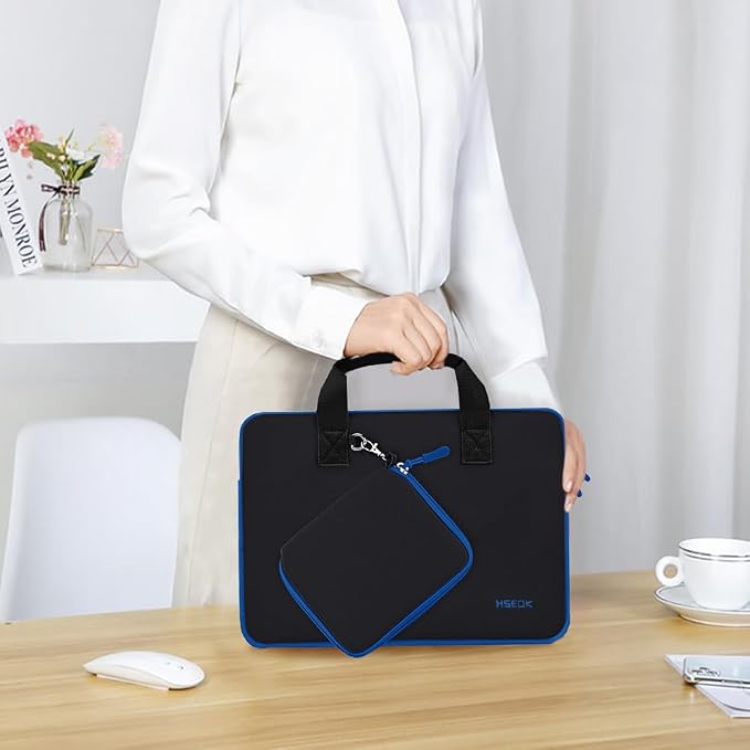 Hseok Laptop Sleeve 13.3-14 inch Case with Small Pouch, Neoprene Computer Bag Compatible with MacBook Neo/Pro 14 M5/M4/M3/M2/M1, Mac Air/Pro 13.3, XPS 14 and Most 13-14 inch Notebooks,B01K03