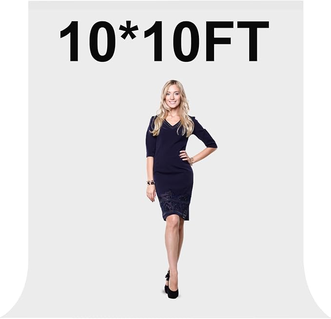 White Backdrop for Photography 10 x 10 Ft,White Background Sheet for Photography,Photo Backdrop Curtain for Photoshoot Video Polyester Cloth Video Studio Calls Streaming Gaming