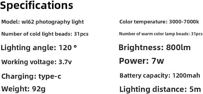 RGB LED Video Light, Portable Photography Fill Lighting with 3 Cold Shoe Mounts, 2000mAh Rechargeable Pocket Vlog Light 2500K-9000K for DSLR Camera, Gopro, Sony, Nikon, YouTube TikTok
