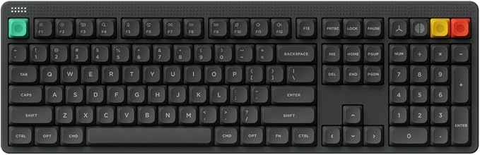 NuPhy Node100 Wireless Mechanical Keyboard, Hot Swappable Custom Bluetooth Keyboard, 109 Keys Computer Gaming Keyboards, Supports Touch Gestures, PBT Keycaps, RGB Backlit, Bluetooth/2.4GHz/USB-C