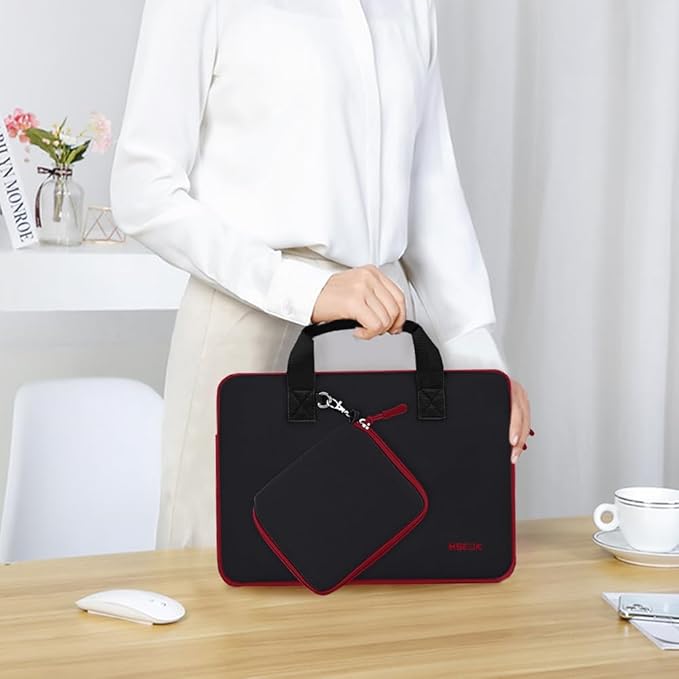 Hseok Laptop Sleeve 13.3-14 inch Case with Small Pouch, Neoprene Computer Bag Compatible with MacBook Neo/Pro 14 M5/M4/M3/M2/M1, Mac Air/Pro 13.3, XPS 14 and Most 13-14 inch Notebooks,B01K02