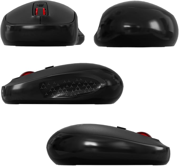 AOC Wireless Mouse, 2.4G Optical Mice with Nano Receiver, Portable Design with Textured Grip, 1600 DPI Adjustable Cordless Mouse Compatible with Notebook, PC, Laptop Black MS400