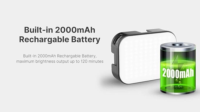 VIJIM VL100C Bi-Color LED Video Light on Camera,Mini Rechargeable 2000mAh LED Camera Lights,CRI95+ Dimmable 2500-6500K Ultra Bright Photo and Video Lighting,LED Fill Lamp