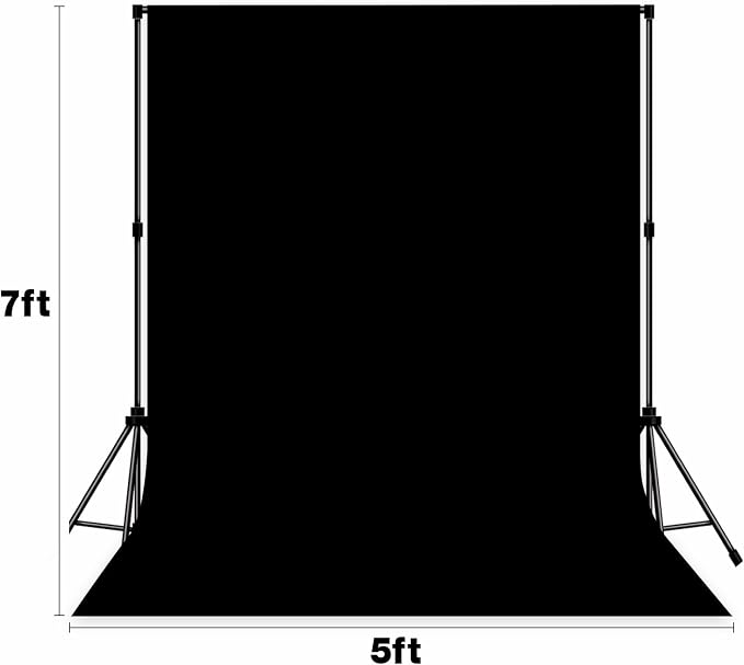 Photo Backdrop Black Background Cloth Professional Photography 5x7ft Seamless Design Eliminates Wrinkle Portrait Photography Wedding Dark Theme Decorations