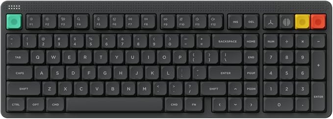 NuPhy Node100 Wireless Mechanical Keyboard, Hot Swappable Custom Low Profile Keyboard, 103 Keys Computer Gaming Keyboards, Supports Touch Gestures, PBT Keycaps, RGB Backlit, Bluetooth/2.4GHz/USB-C