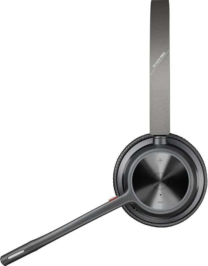 Poly - Voyager 4320 UC Wireless Headset (Plantronics) - Headphones with Boom Mic - Connect to PC/Mac via USB-A Bluetooth Adapter, Cell Phone via Bluetooth - Works with Teams, Zoom & More
