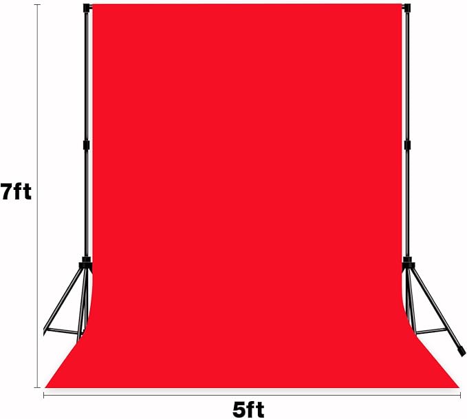Photo Backdrop Red Background Cloth Professional Photography 5x7ft Seamless Design to Eliminate Wrinkles Wedding Luxury Theme Decoration Art Exhibition Gallery Display