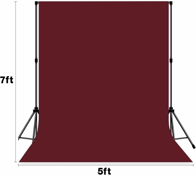 Photo Backdrop Wine Red Background Cloth Professional Photography 5x7ft Seamless Design to Eliminate Wrinkles Wedding Luxury Theme Decoration Art Exhibition Gallery Display