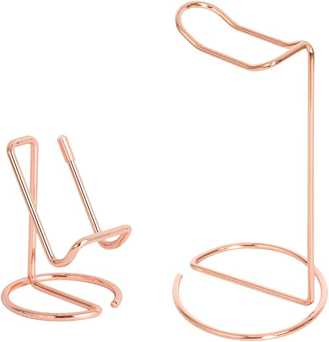 JIARI Headphones Stand and Cell Phone Stand Desktop Metal Holder Accessories 2pcs Set (Rose Gold)