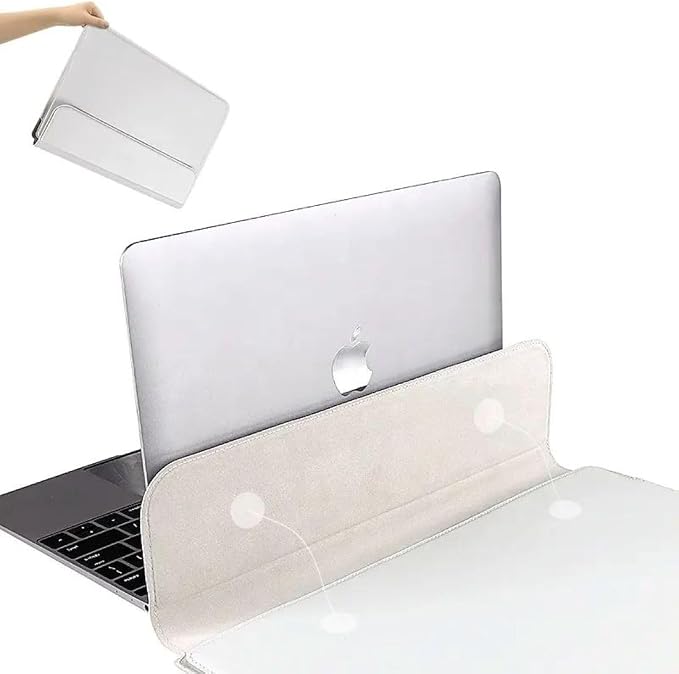 Silver 3-in-1 Laptop Sleeve 11-13.3 Inch ONLY Xiaomi Air 13.3" Huawei MateBook E X 13 Honor MagicBook MacBook Air Pro ASUS ZenBook 13 Acer Swift 3 Galaxy Xiaomi 12.5 Magnetic Stand Not for 14-16”