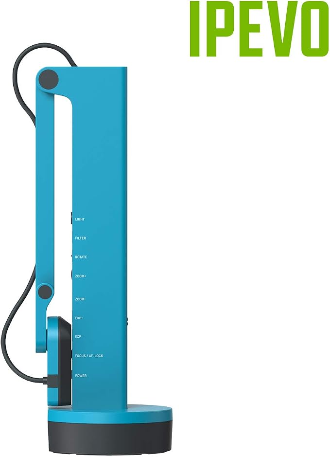 IPEVO VZ-X Wireless 8MP Document Camera, 3 Modes of Connectivity — Wi-Fi, HDMI, and USB, Compatible with Web Conferencing Software, Works Wirelessly with iOS, tvOS, and Android,Black, Blue