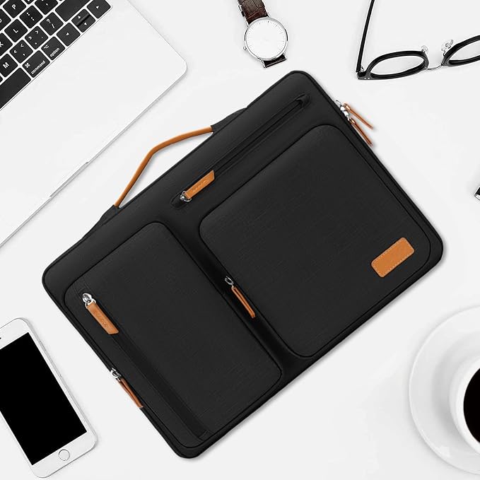 MOSISO 360 Protective Laptop Case 17.3 inch, 17-17.3 inch Laptop Sleeve Compatible with Dell, HP, Lenovo, Asus, Acer, Alienware, Side Open Carrying Case with 4 Zipper Pockets&Handle, Black