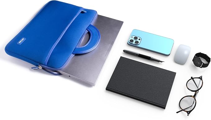amCase for Chromebook Case-11.6 to 12 inch Neoprene Travel Sleeve with Handle-Blue