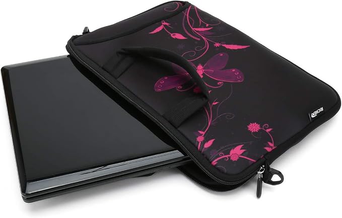 RICHEN 11 11.6 12 12.5 13 inches Case Laptop/Chromebook/Notebook/PC Tablet Travel Case Neoprene Handle Sleeve with Shoulder Strap (11-13.3 inch, Nice Butterfly)
