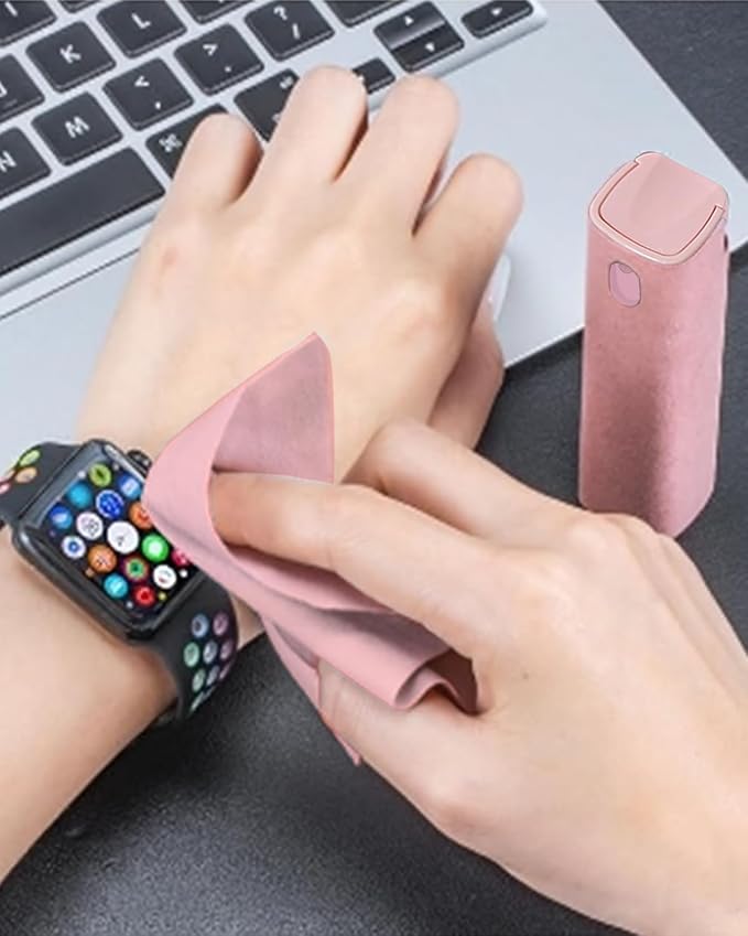 Screen Cleaner Spray and Wipe Touch Screen Cleaner for iPhone iPad Computer Laptop Tablet MacBook Cell Phone Eyeglasses(Pink)