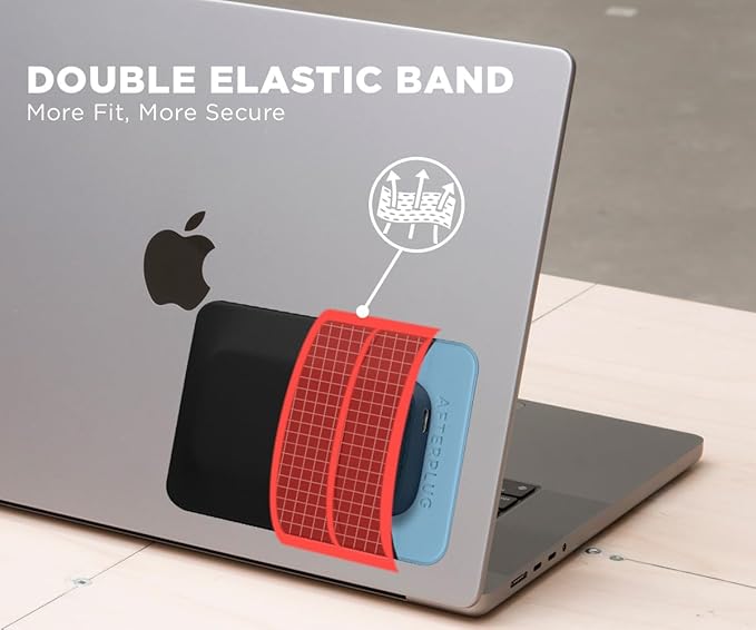 2-Pocket Adhesive Hard Drive Holder for Laptop, Stick-On Pocket Pouch for External Portable SSD, HDD, Slim Mouse and Cables (Small - Fits SSD)