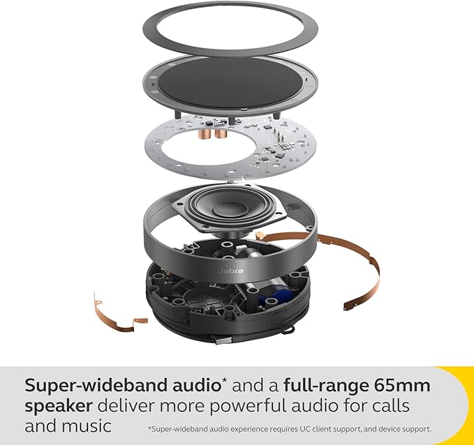 Jabra Speak2 75 SE (Second Edition) Wireless Bluetooth Speakerphone - 4 Noise-Cancelling Mics, 65mm Speakers - New Linking Feature - USB-C Dongle - Works with Zoom and Google Meet - Dark Grey