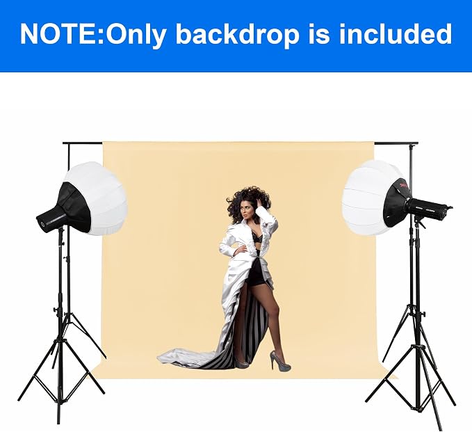Joccun 5X7FT Champagne Backdrop Background for Photography,Polyester Backdrop Curtain Background Screen for Photography,Photoshoot,Video Recording,Studio(5X7ft,Champagne)