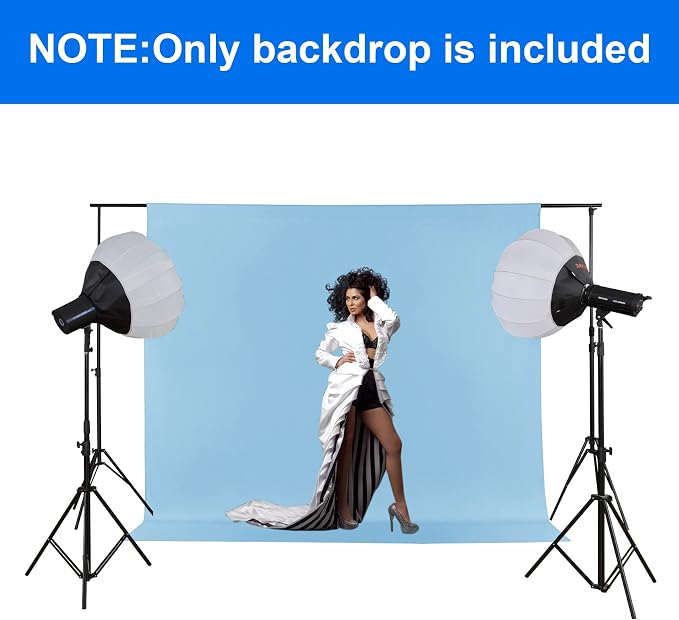 Joccun 7X10 FT Light Blue Backdrop Background for Photography,Polyester Backdrop Curtain Background Screen for Photography,Photoshoot,Video Recording,Studio(7X10ft,Light Blue)