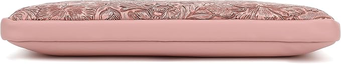 Embossing Floral Pattern PU Leather Laptop Sleeve Case with Pocket MacBook Air 13 inch,iPad Pro 13 inch and 12.5 inch-13.6 inch Notebook Computer Laptop (Pink Brown)