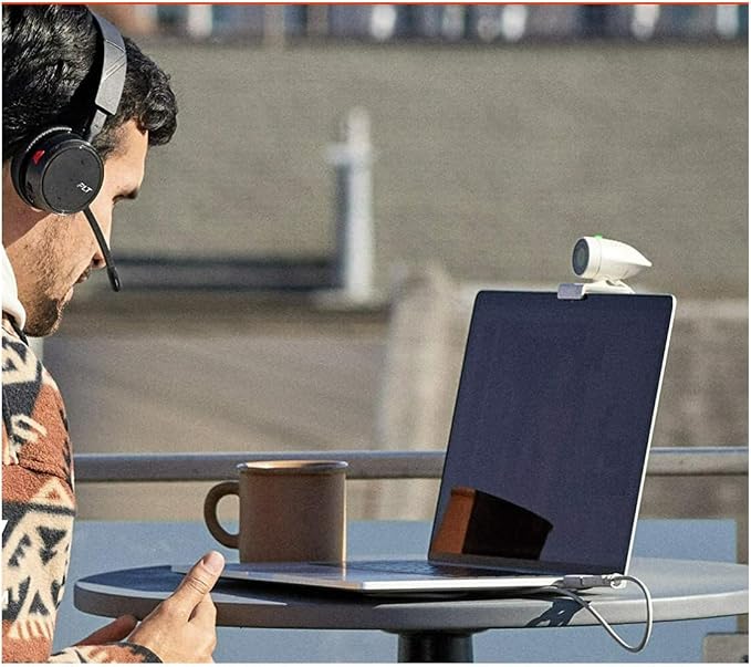 Plantronics Poly - Studio P5 Webcam with Voyager 4220 UC Headset Kit Polycom - 1080p HD Professional Video Conferencing Camera & Stereo Bluetooth Wireless Headset - Certified for Zoom & Teams