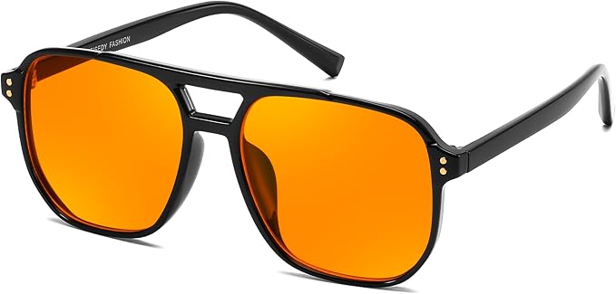 FEISEDY Amber Blue Light Glasses for Computer Gaming Orange/Yellow lens Anti Eyestrain Sleep Glasses G2835