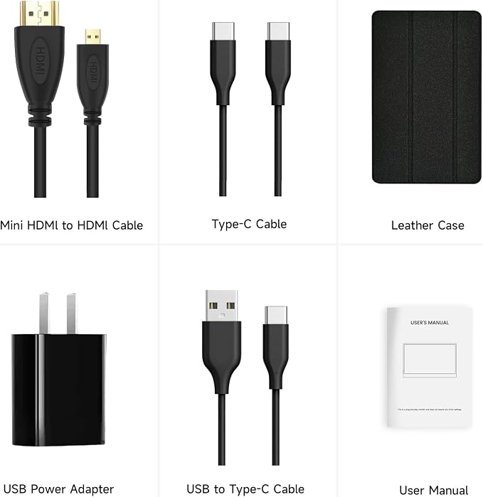 AYY 15.6 Inch Portable Monitor 1080P FHD USB-C HDMI External Display for Laptop Phone MAC PS5 Switch Xbox, Ultra-Slim 100% sRGB Portable Second Screen with Dual Speakers & Smart Cover, IPS, Black