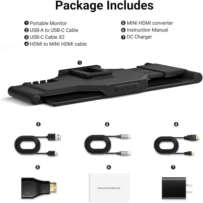 Laptop Screen Extender 14.1" 1080P IPS, Dual Screen Portable Monitor for Laptop 13-17.3", Plug & Play Monitor Extender with USB-C/HDMI, Travel Monitor for Work & Home Office Mac/Windows/Chrome/Android
