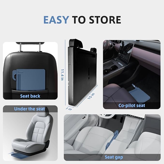 Steering Wheel Tray, Car Food Tray, Car Desk for Laptop, Multipurpose Car Table for Eating & Work, Adjustable Car Tray with Drawer and Anti-Slip Protective Adhesive