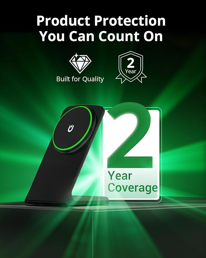 Mag.Safe Charger Stand for iPhone, Magnetic Wireless Charging Station for iPhone 17/16/15/14/13/12 Series (Onxy Black)