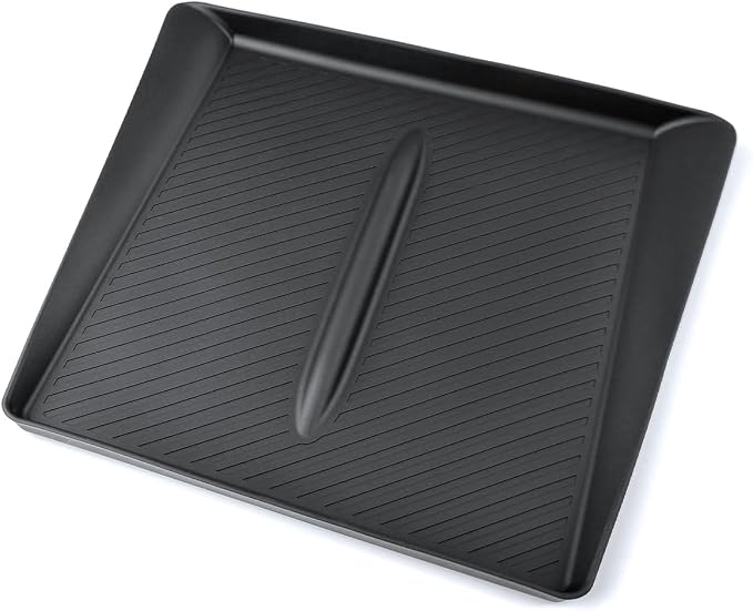 Black Center Console Silicone Mat Conpatible vith Tesla Model 3 Highland 2024-2026, Waterproof Spill Proof Center Console Liner Pad, Non-Slip Vireless Charging Friendly Interior Accessories(Style A)
