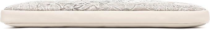 Embossing Floral Pattern PU Leather Laptop Sleeve Case with Pocket for MacBook Pro 16 inch and 16 inch-16.2 inch HP, Lenovo, Dell, ASUS, Acer Notebook Computer (Ivory White)