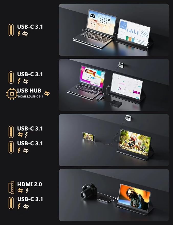 16" 2.5K 144Hz Portable Gaming Monitor 16:10 HDR Eye Careful,100% sRGB QHD2560x1600 Ultra-clear IPS Portable Monitor for Laptop with Built-in Speakers,External Second Screen for PC Phone Game Console
