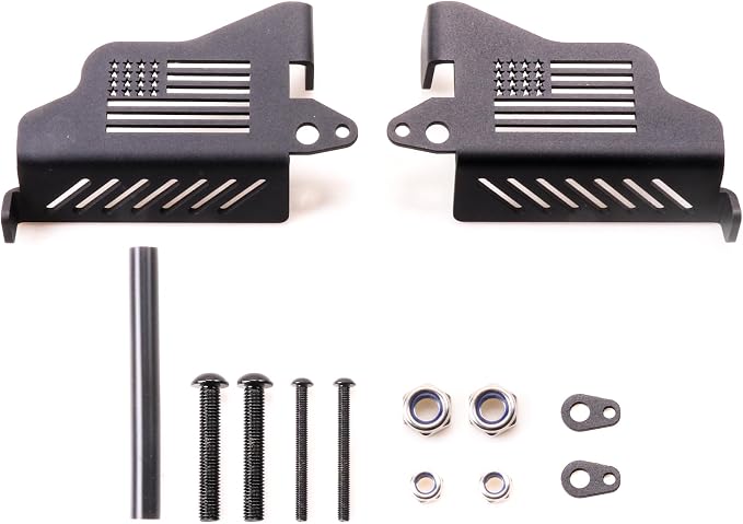 sukemichi Foot Pegs Doors Off for Jeep JK JL JT, Exterior Foot Rest Pedals Door Hinge Foot Peg for 2007-2025 2026 Jeep Wrangler JK JL 4XE 4 Door 2 Door Gladiator JT Accessories, Steel, 1 Pair (Flag)