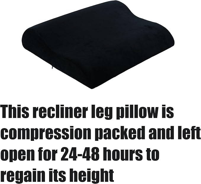 HOMBYS Extra Large Recliner Leg Pillow, Foam Foot Rest Cushion Wave Shape Recliner Footrest Extender, Multi Purpose Back & Lumbar Support Pillow for Bed, Sofa Couch, (Black)