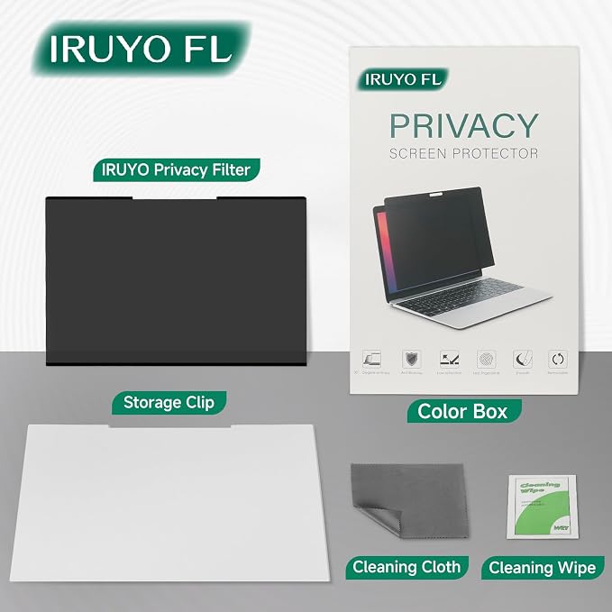 Nano-Suction Laptop Privacy Screen 14 Inch 16:10, Removable Screen Privacy Shield for Laptop, Anti Glare, Anti Bule Light, Screen Protector for Lenovo HP Dell Acer Asus Thinkpad