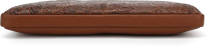 Embossing Floral Pattern PU Leather Laptop Sleeve Case with Pocket for MacBook Pro 16 inch and 16 inch-16.2 inch HP, Lenovo, Dell, ASUS, Acer Notebook Computer (Coffee)