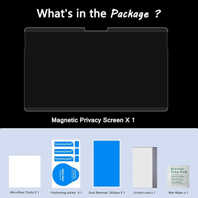 PYS Magnetic Privacy Screen for Microsoft Surface Pro 7 Plus, Pro 7, Pro 6, Pro 5, Pro 4, Pro 3 - Detachable 12.3 Inch Privacy Screen Protector, Matte Finish Anti-Glare