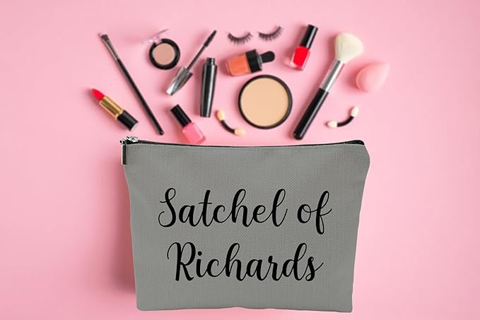 ZUYUROU Funny Makeup Bag Satchel of Richards Gag Gift for Women Bachelorette Birthday, Travel Cosmetic Pouch Double-Sided Zipper Organizer for Toiletries