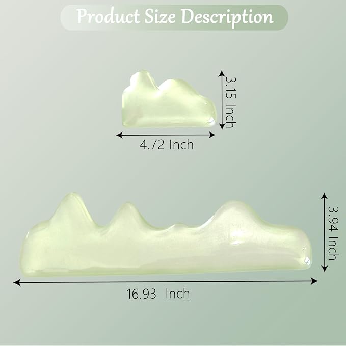 Gel Mountain Keyboard and Mouse Wrist Rest Set Abstract Clear Green Keyboard Wrist Rest Transparent Ergonomic Cute Minimalist Mouse Wrist Pad Silicone Non-Slip Support for Computer Keyboard 60% 68%75%