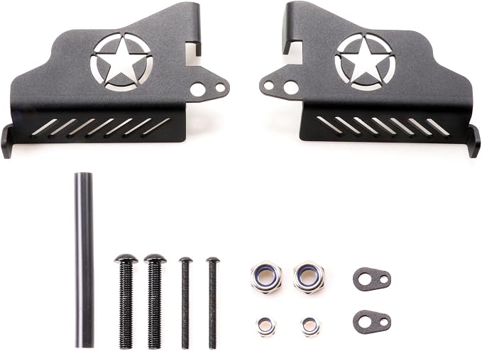 sukemichi Foot Pegs Doors Off for Jeep JK JL JT, Exterior Foot Rest Pedals Door Hinge Foot Pegs for 2007-2025 2026 Jeep Wrangler JK JL 4XE Gladiator JT Accessories, Steel, 1 Pair (Star)